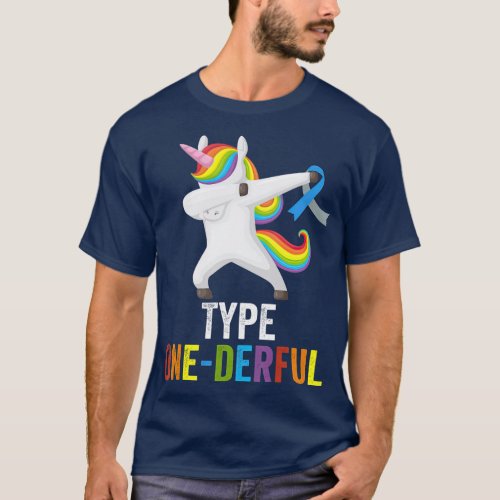 Dabbing Unicorn Type OneDerful T1D Diabetes Gift T_Shirt