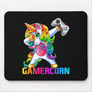 Dabbing Unicorn Video Game Controller Gamer Girl Mouse Pad