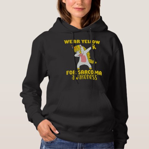 Dabbing Unicorn Wear Yellow For Sarcoma Awareness Hoodie