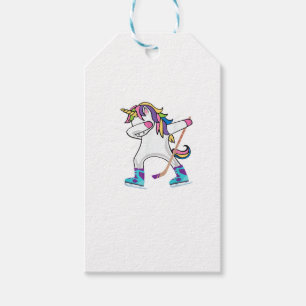 Dabbing Unicorn With A Hockey Stick Unicorn Sports Gift Tags