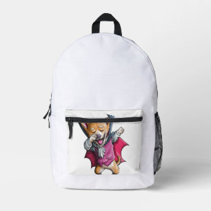 Dabbing Vampire Corgi Cute Halloween Corgi Funny Printed Backpack