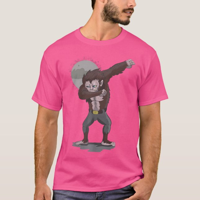Dabbing Werewolf Shirt Hip Hop Dabbin Halloween Mo (Front)