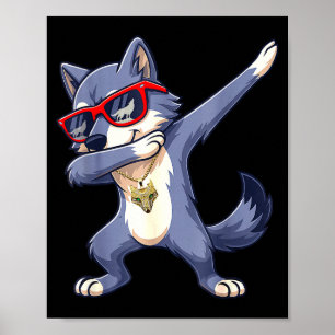 Dabbing Wolf Cool Red Sungles Animals Wolves Lover Poster