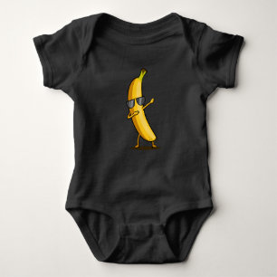 Dabbing Yellow Banana Dab Funny Dancing Fruit Baby Bodysuit