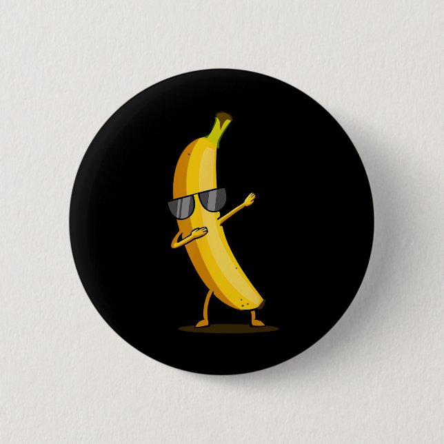 Dabbing Yellow Banana - Dab Funny Dancing Fruit  Button (Front)