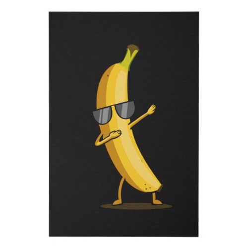Dabbing Yellow Banana Dab Funny Dancing Fruit Faux Canvas Print