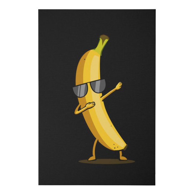 Dabbing Yellow Banana Dab Funny Dancing Fruit Faux Canvas Print (Front)