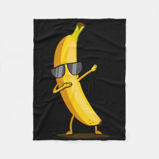 Dabbing Yellow Banana - Dab Funny Dancing Fruit Fleece Blanket