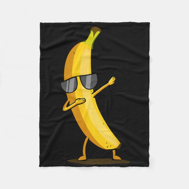 Dabbing Yellow Banana - Dab Funny Dancing Fruit  Fleece Blanket (Front)