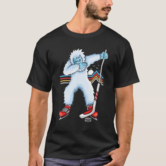 Dabbing yeti Ice Hockey yeti Kids Boys ice Hockey T-Shirt (Front)