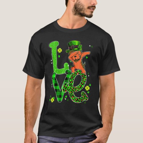 Dabbing Yorkie Dog Love Shamrock Funny St Patrick T_Shirt