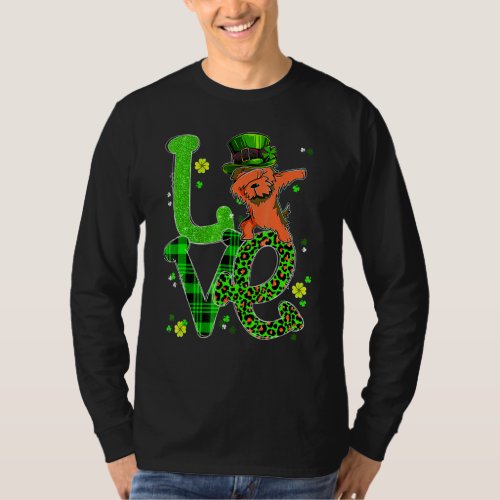 Dabbing Yorkie Dog Love Shamrock Funny St Patrick T_Shirt