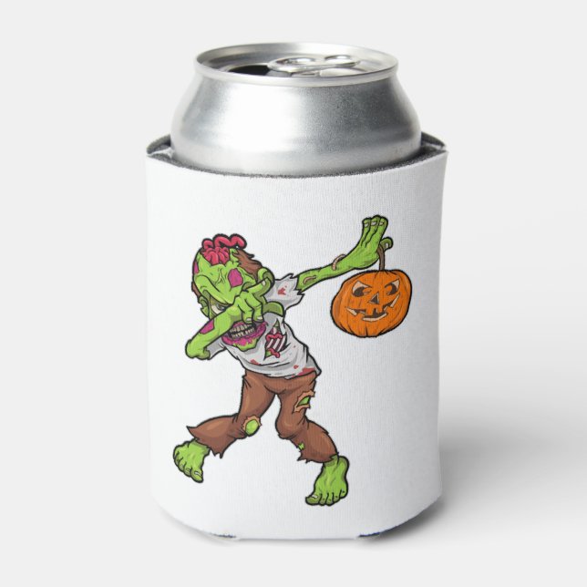 Dabbing Zombie Halloween Dab Funny Gift design Can Cooler (Can Front)