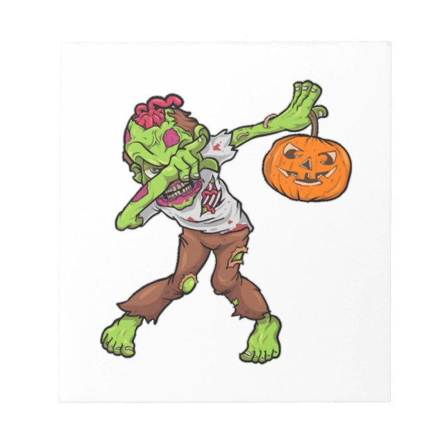 Dabbing Zombie Halloween Dab Funny Gift design Notepad (Front)