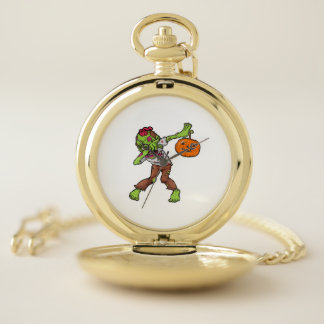 Dabbing Zombie Halloween Dab Funny Gift design Pocket Watch