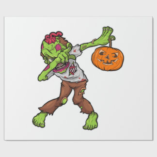 Dabbing Zombie Halloween Dab Funny Gift design Wrapping Paper