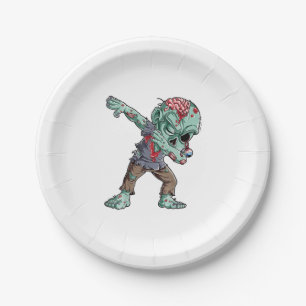 Dabbing Zombie Halloween Shirts, Halloween 2021 Paper Plates