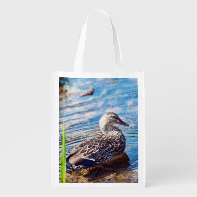 Dabbling Ripples Grocery Bag (Front)