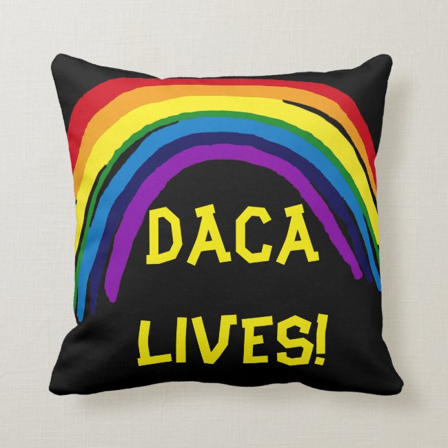 DACA Lives Rainbow Throw Pillow