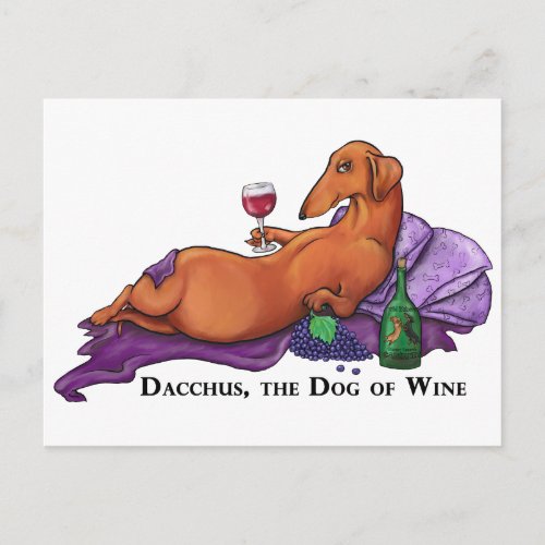 Dacchus Dog of Wine Postcard