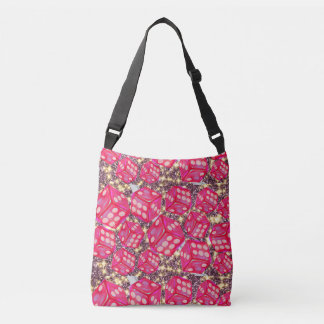 DACES PATTERN WITH GLITTER CROSSBODY BAG
