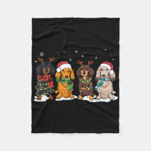 Dach-shund Christmas Wei-ner Dog Christmas Pajamas Fleece Blanket
