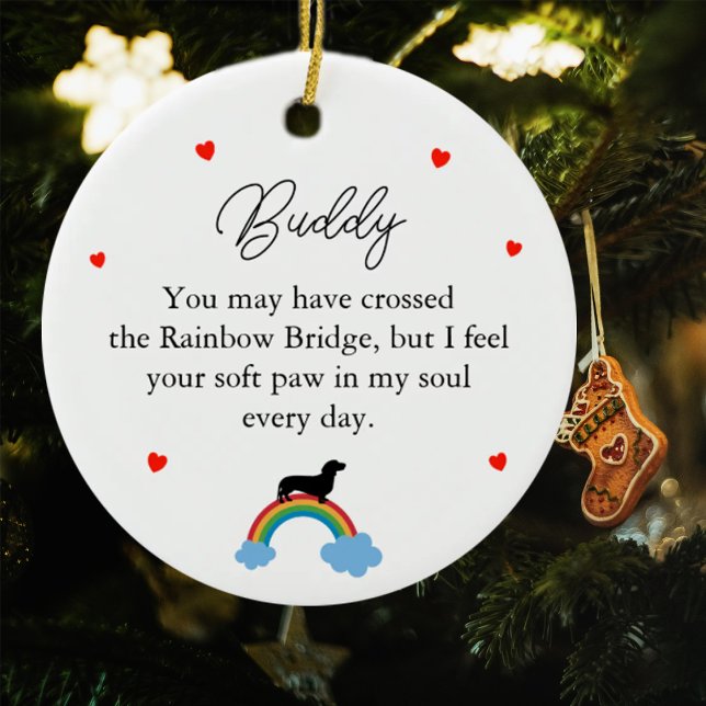 Dachhund Dog Custom Memorial Ceramic Ornament (Creator Uploaded)