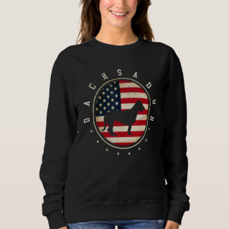 Dachsador USA Flag 4th July Dog Mom Dad Sweatshirt