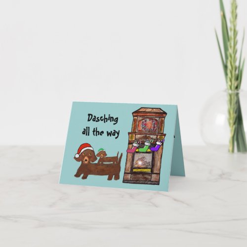 Dachshing all the way holiday card