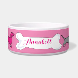 DACHSHOUND Customizable Name Dogfood Pet Bowl