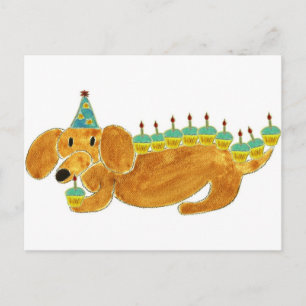 Dachshund 10 Cupcakes Postcard