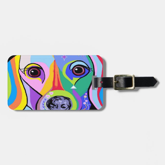 Dachshund 2 luggage tag (Front Horizontal)