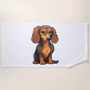 Dachshund 3 beach towel