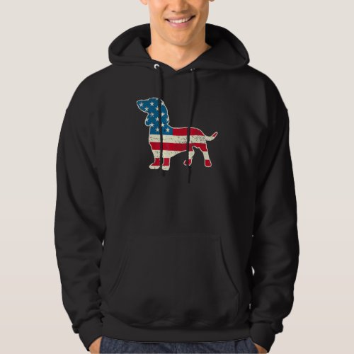 Dachshund 4th Of July American Flag Dog  Men Women Hoodie