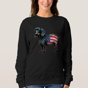 Dachshund 4th of July American Flag Dog  Men Women Sweatshirt