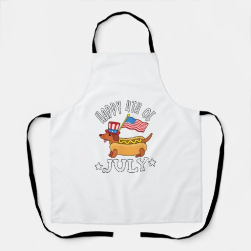 Dachshund 4th of July Cute Patriotic Men Women Kid Apron