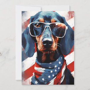 Dachshund 4th of July Independence day Holiday Card