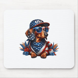 Dachshund 4th Of July Patriotic Dog Dachshund Four Mouse Pad