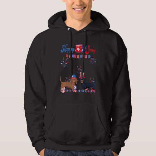 Dachshund 4th Of July Sausage Dog Independence Day Hoodie