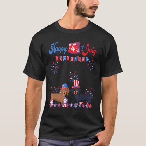 Dachshund 4th Of July Sausage Dog Independence Day T-Shirt