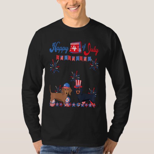 Dachshund 4th Of July Sausage Dog Independence Day T-Shirt