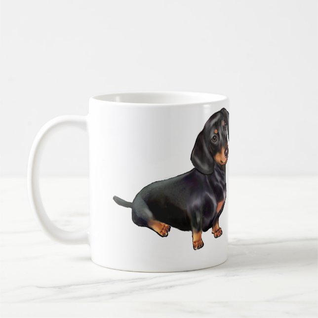 Dachshund (A) - Black and Tan Coffee Mug (Left)