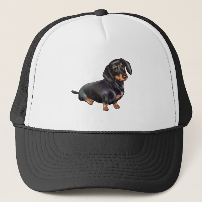 Dachshund (A) - Black and Tan Trucker Hat (Front)