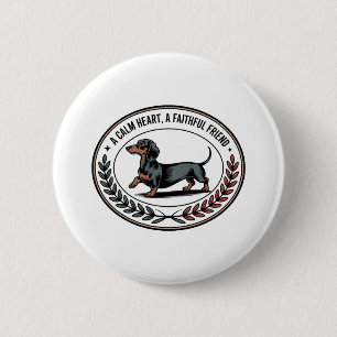 Dachshund A Calm Heart, A Faithful Friend Button