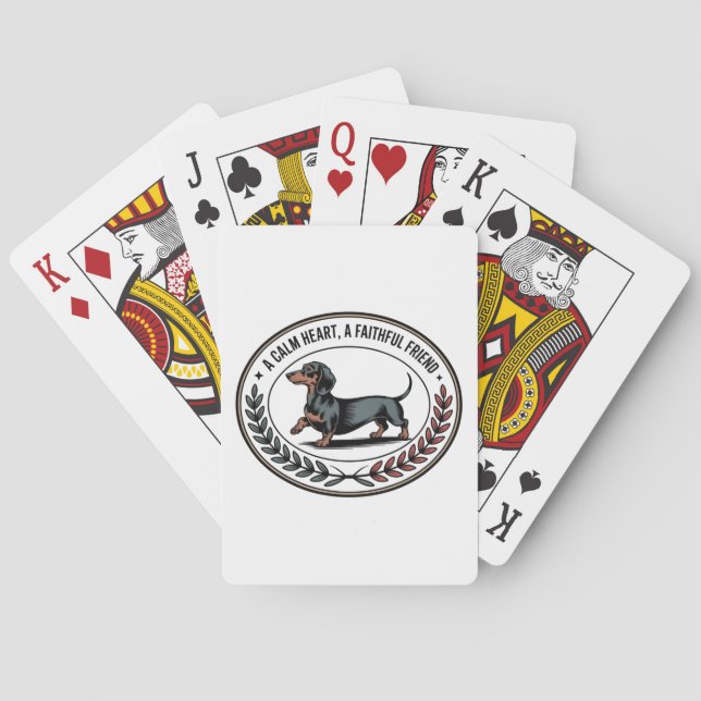 Dachshund A Calm Heart, A Faithful Friend Poker Cards (Back)