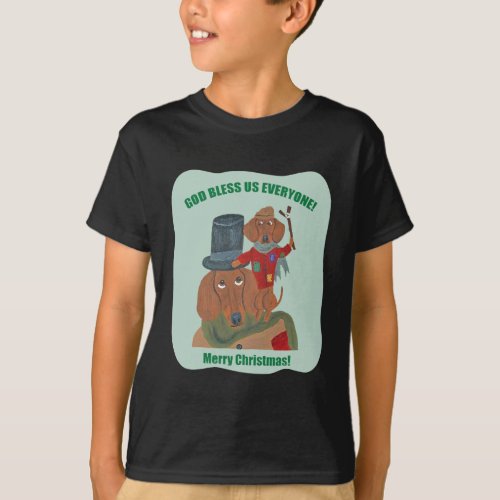 Dachshund A Christmas Carol Tiny Tim T_Shirt
