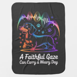 Dachshund A Faithful Gaze Can Carry A Weary Day Baby Blanket