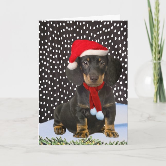 Dachshund A Snow Day Christmas Card (Front)