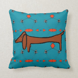 Dachshund Abstract Throw Pillow