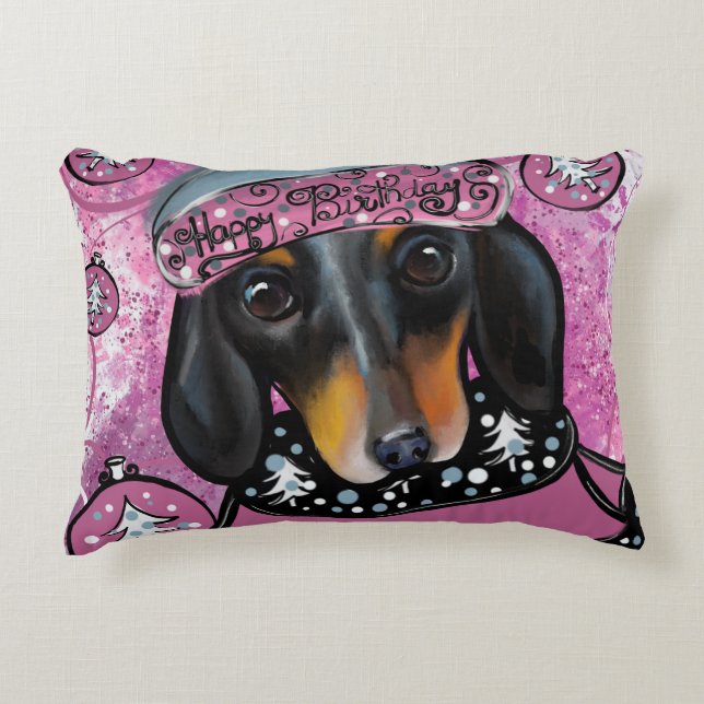 DACHSHUND  ACCENT PILLOW (Front)